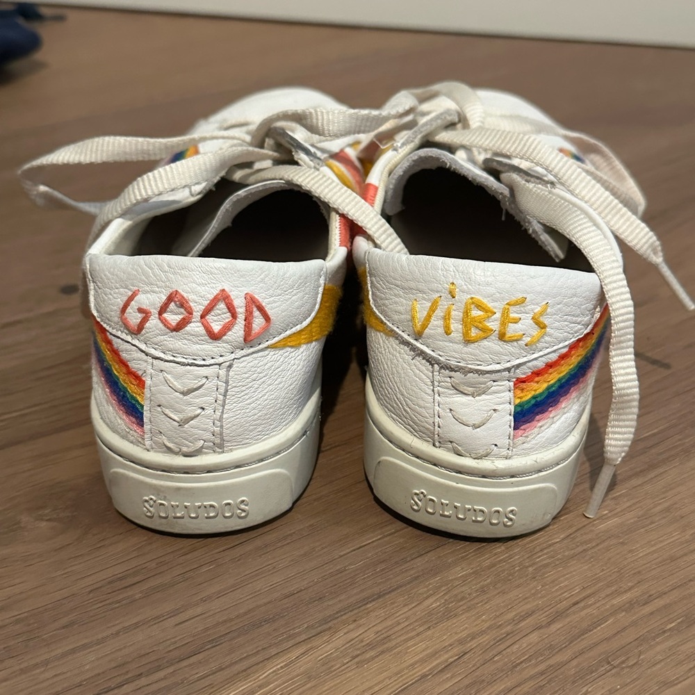 Soludos White Rainbow Sneakers